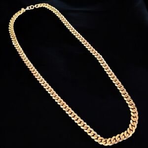 Vintage Monet Signed Heavy Gold-Plated Curb Chain Necklace